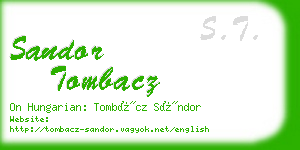 sandor tombacz business card